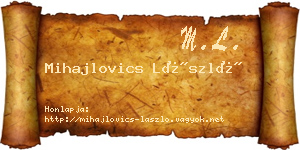 Mihajlovics László névjegykártya